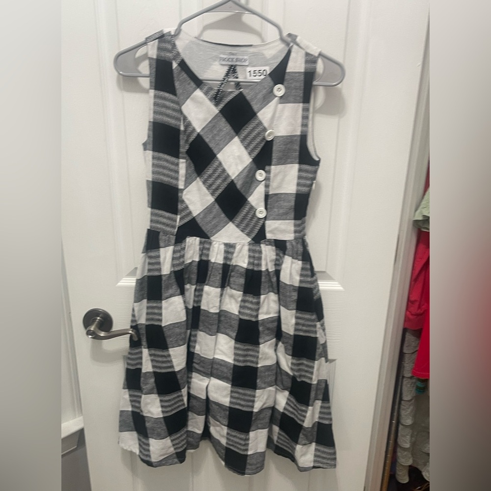 Black and White Sleeveless Asymmetrical Sundress